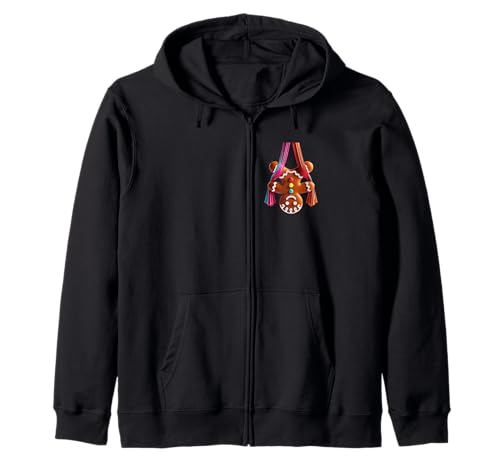 Aerial Christmas Gingerbread Man Performing SIlks Zip Hoodie