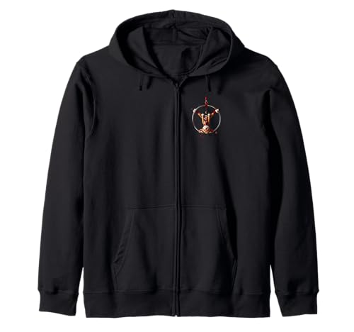 Aerial Hoop Christmas Reindeer Performing Lyra Zip Hoodie