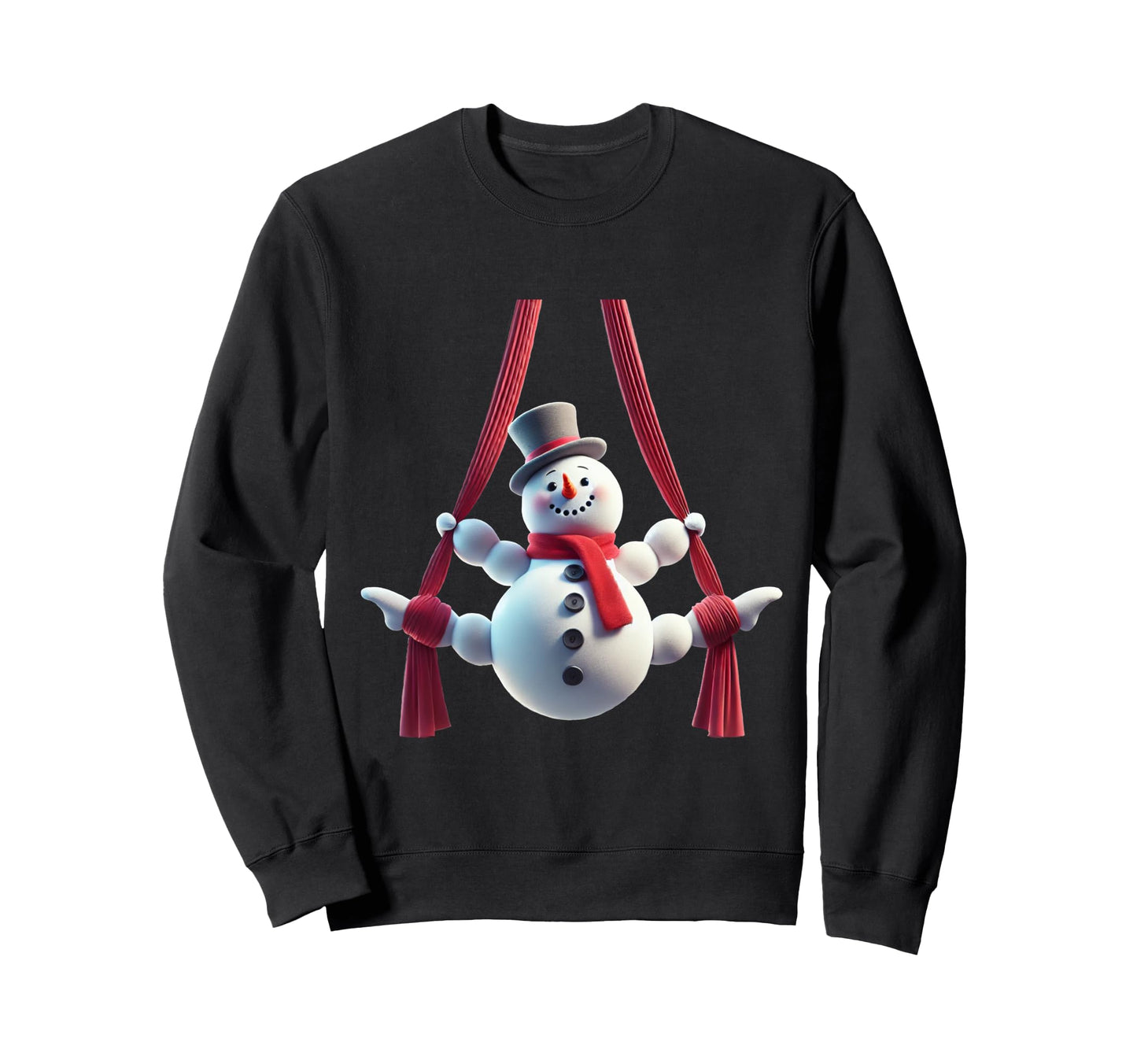 Aerial Christmas Snowman Performing SIlks Sweatshirt