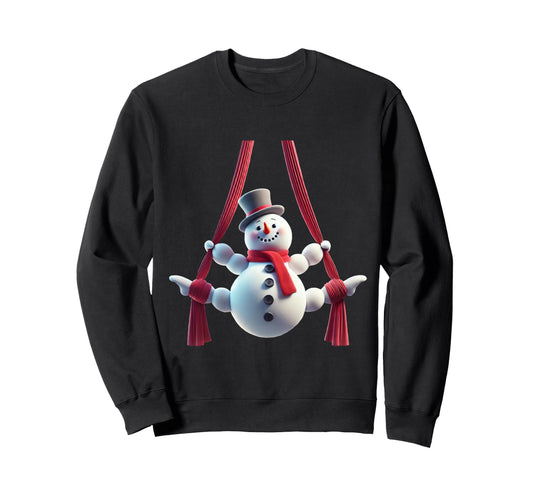 Aerial Christmas Snowman Performing SIlks Sweatshirt