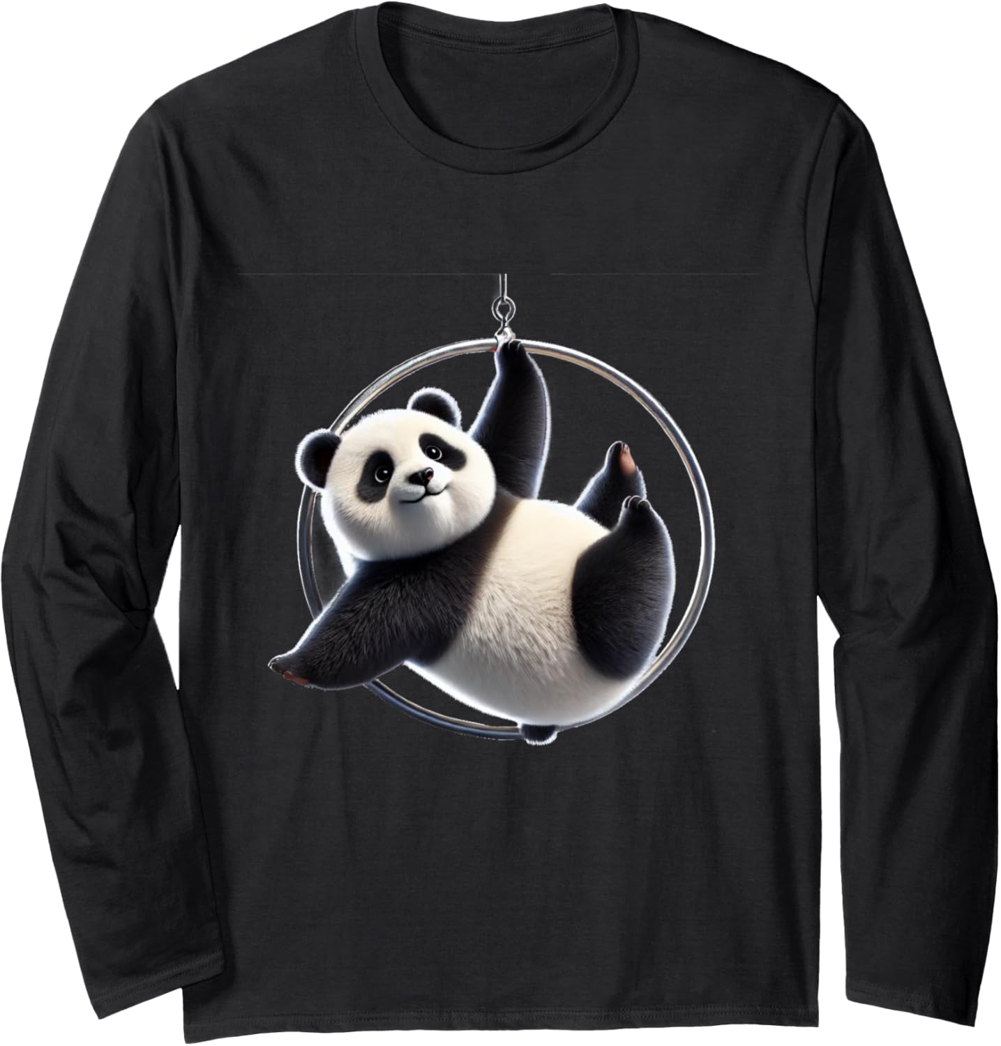 Aerial Lyra Hoop Panda Cute Fun Long Sleeve T-Shirt