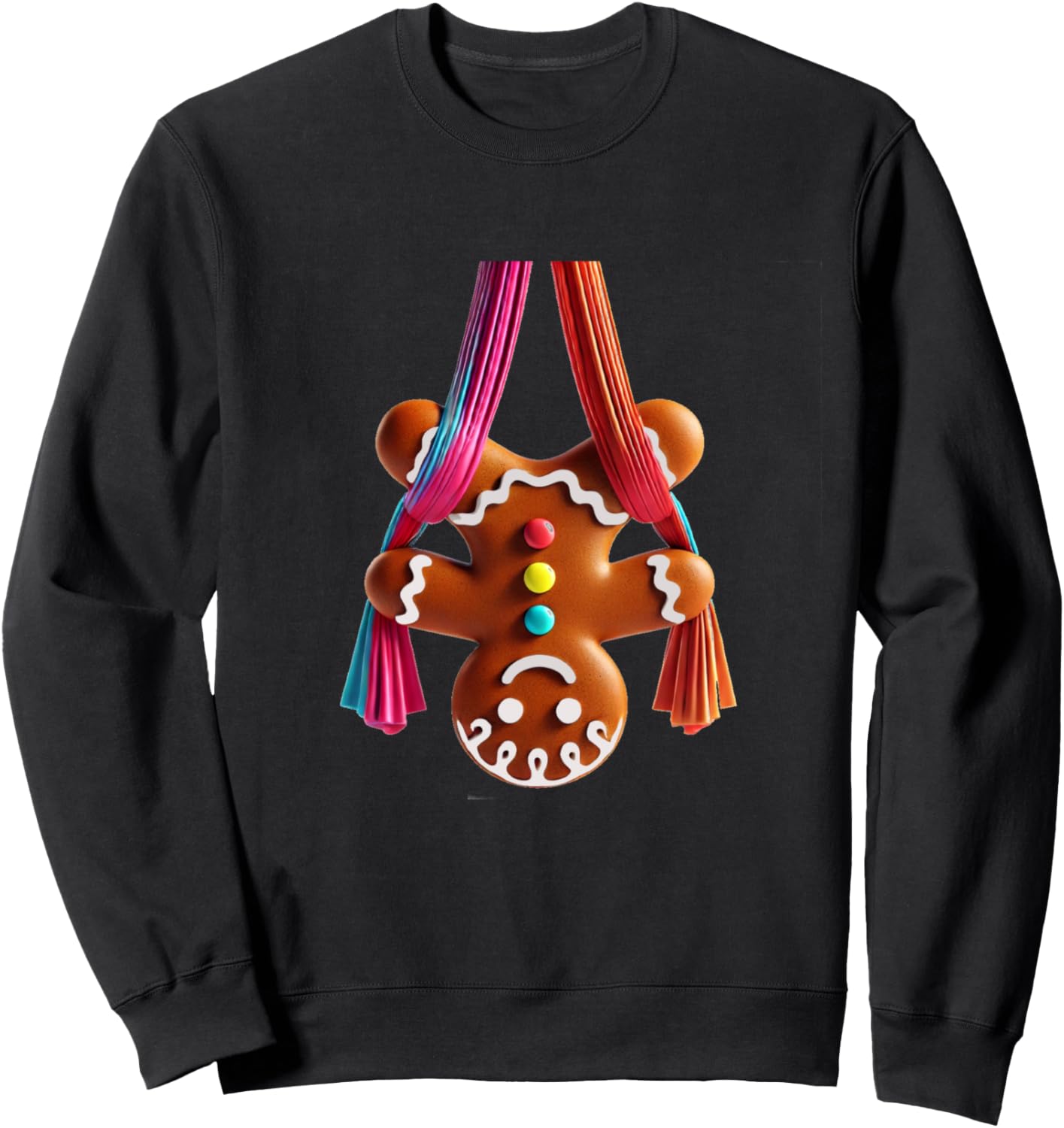 Aerial Christmas Gingerbread Man Performing SIlks Sweatshirt