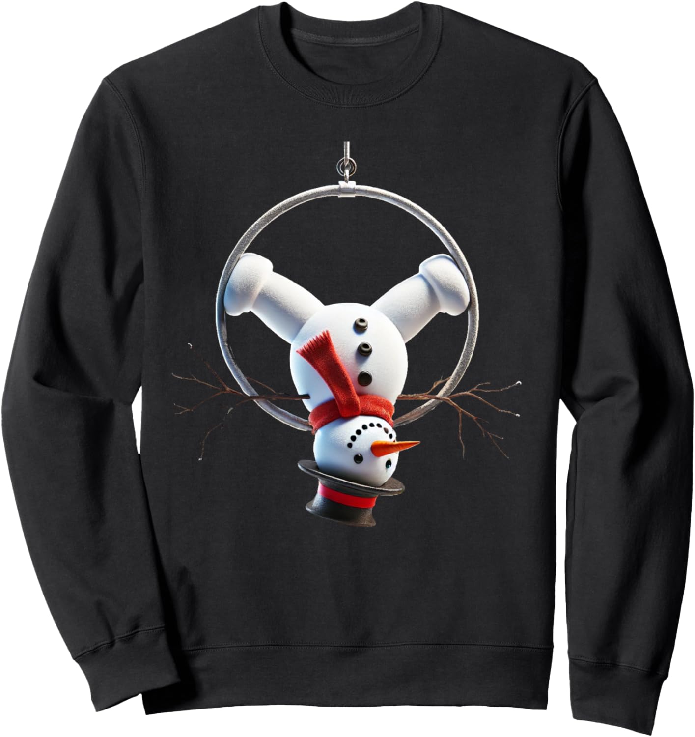 Aerial Christmas Snowman Performing on the aerial hoop lyra Sweatshirt