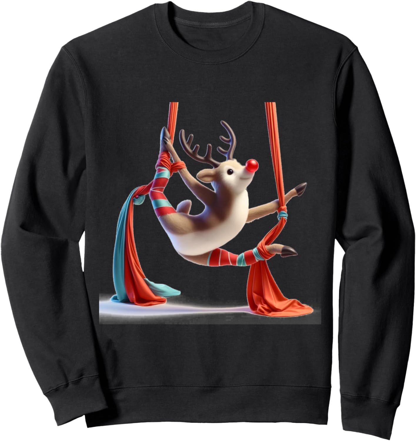 Aerial Christmas Reindeer Performing SIlks Sweatshirt