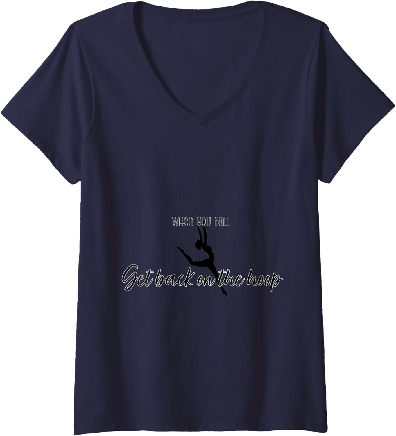Womens Aerial Lyra Hoop V-Neck T-Shirt