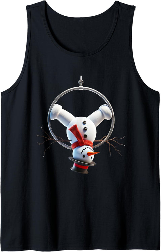 Aerial Christmas Snowman Performing on the aerial hoop lyra Tank Top