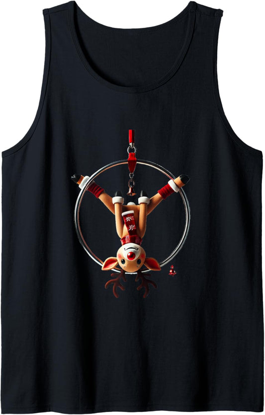 Aerial Hoop Christmas Reindeer Performing Lyra Tank Top