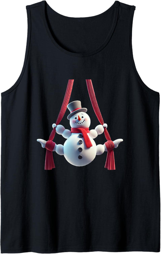 Aerial Christmas Snowman Performing SIlks Tank Top