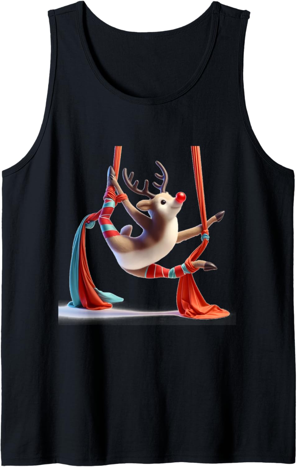Aerial Christmas Reindeer Performing SIlks Tank Top