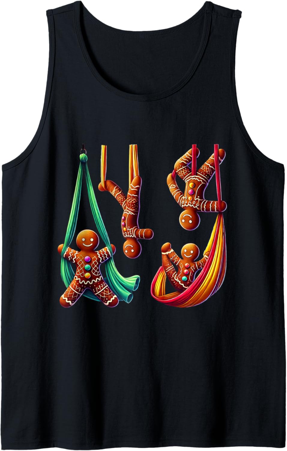 Aerial Christmas Gingerbread Man Performing SIlks Tank Top