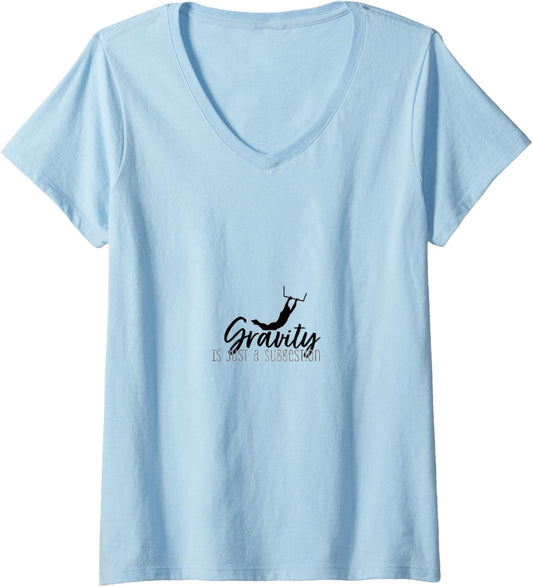 Womens Aerial Trapeze V-Neck T-Shirt
