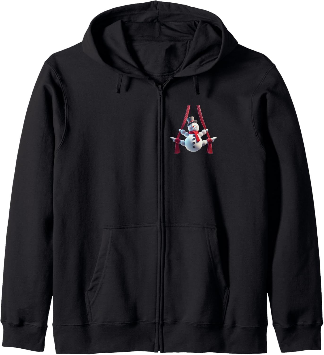 Aerial Christmas Snowman Performing SIlks Zip Hoodie