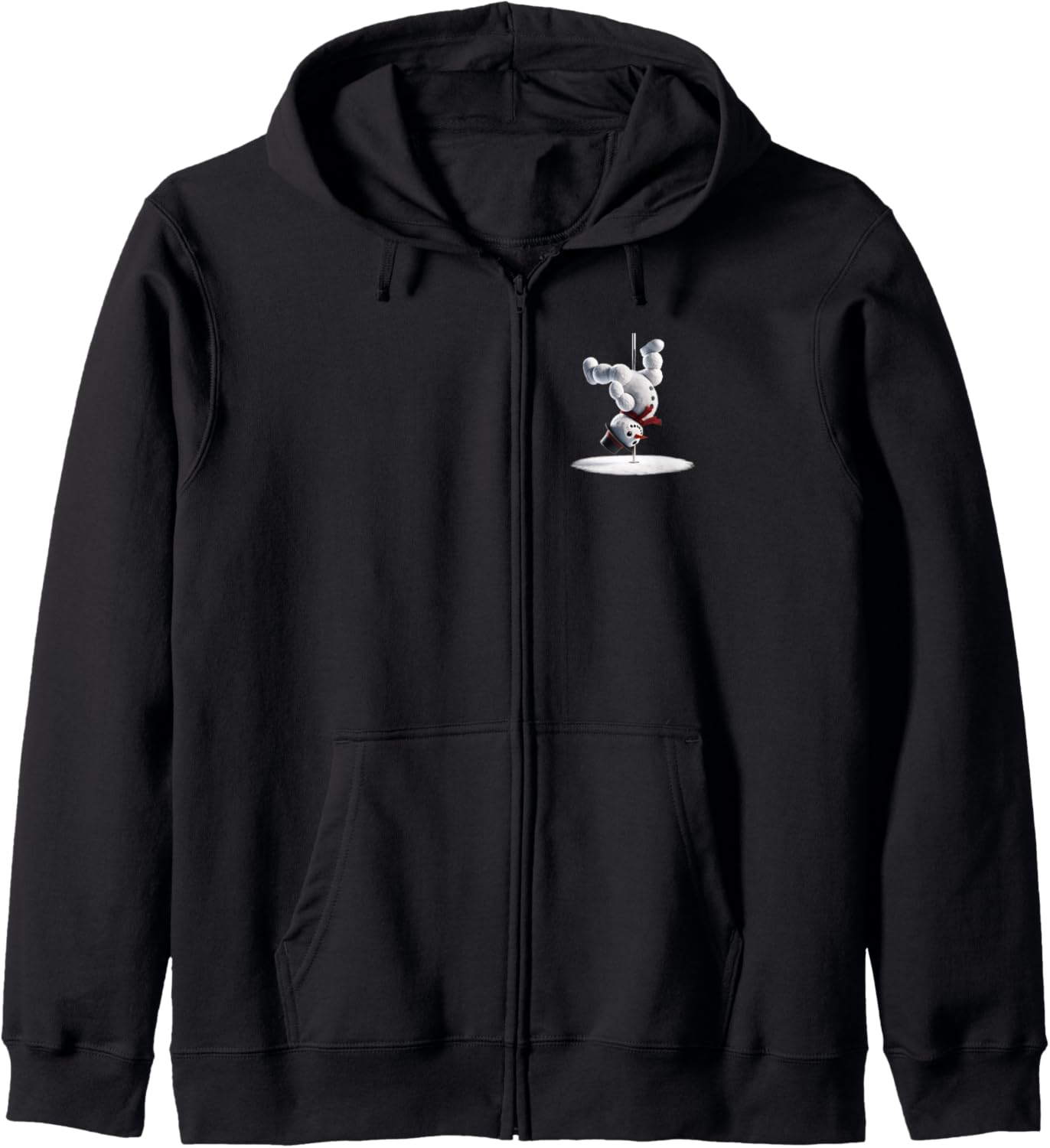 Aerial Christmas Snowman Performing on the dance pole Zip Hoodie