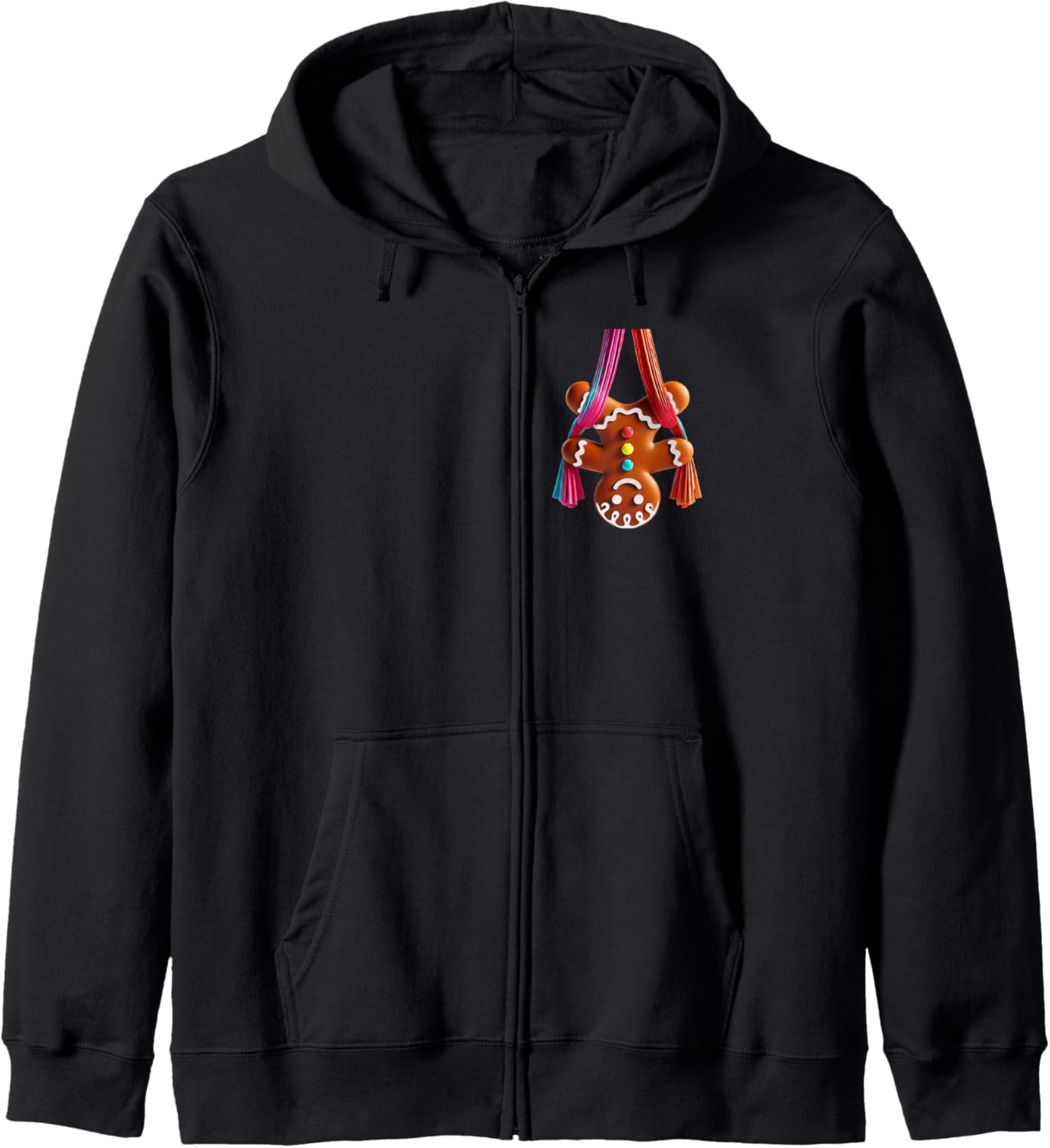 Aerial Christmas Gingerbread Man Performing SIlks Zip Hoodie