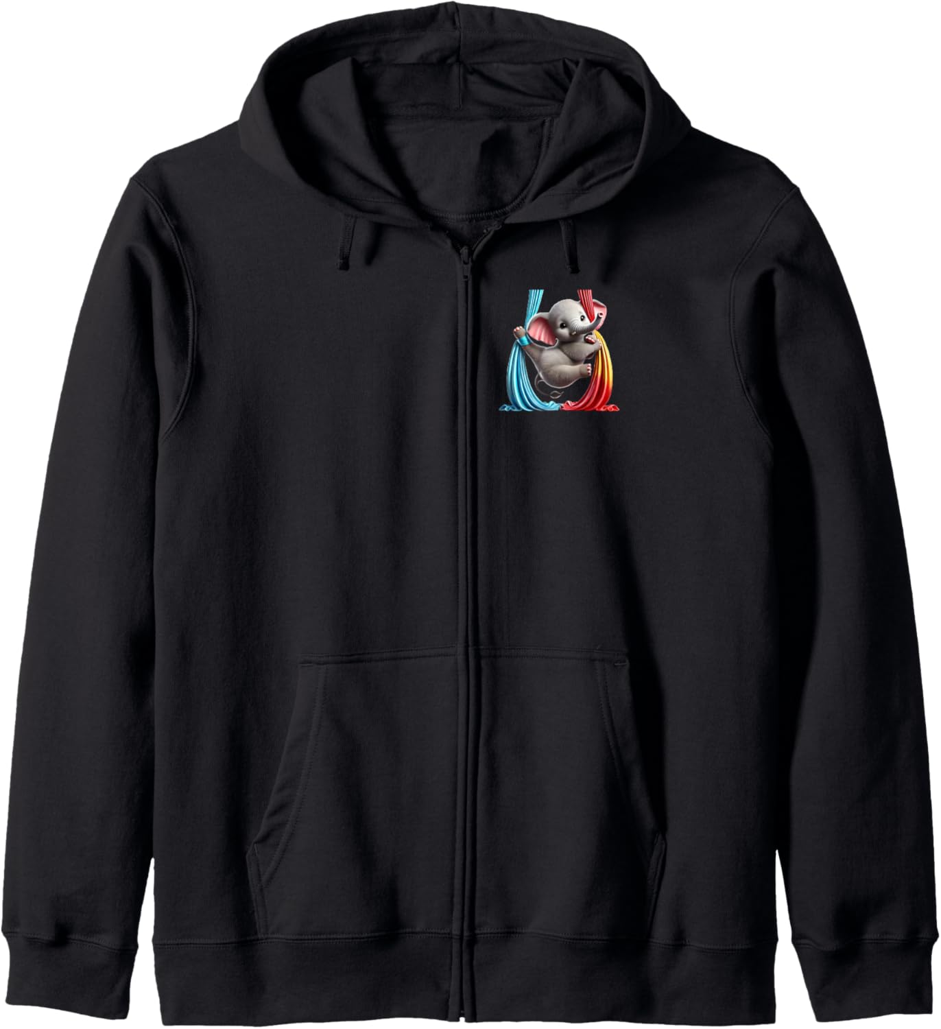 Aerial Elephant cute Performing Silks Zip Hoodie