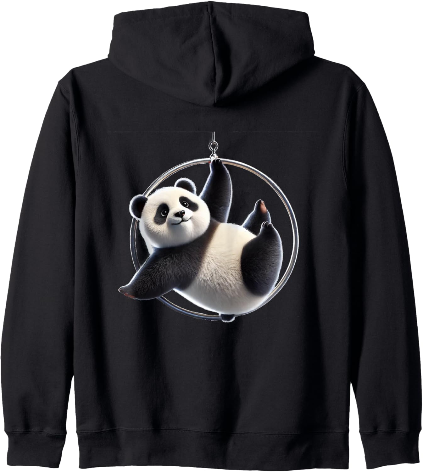 Aerial Lyra Hoop Panda Cute Fun Zip Hoodie