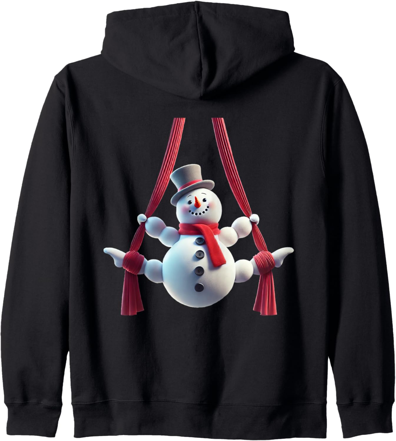Aerial Christmas Snowman Performing SIlks Zip Hoodie