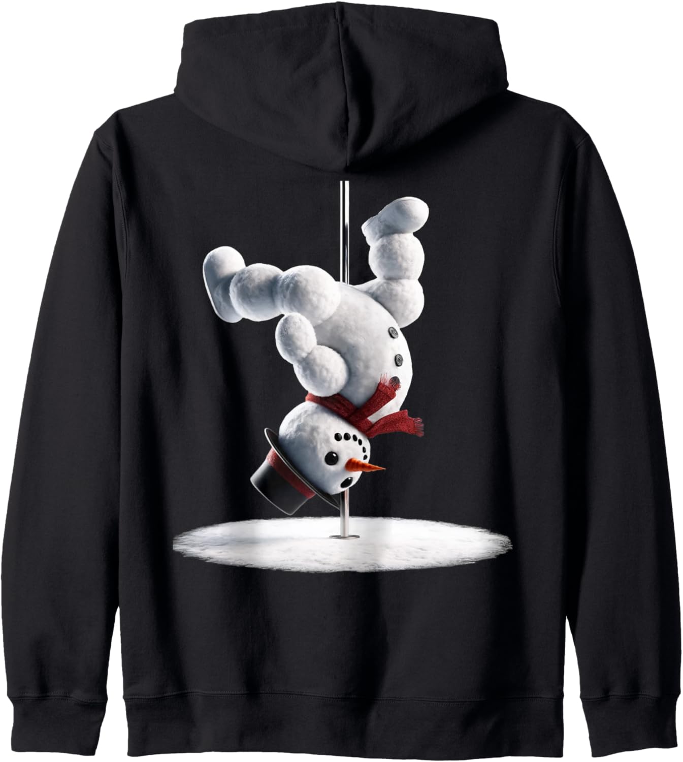 Aerial Christmas Snowman Performing on the dance pole Zip Hoodie