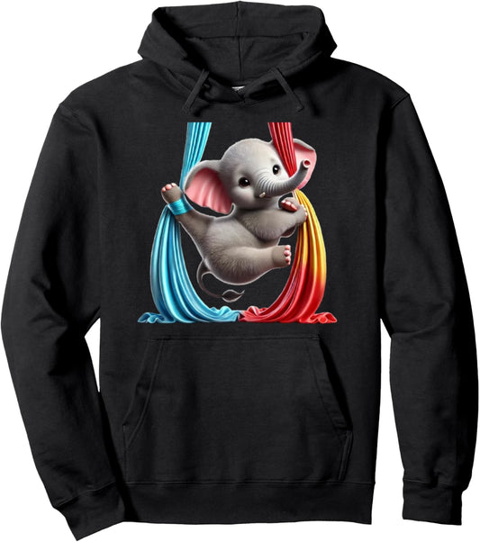 Aerial Elephant cute Performing Silks Pullover Hoodie
