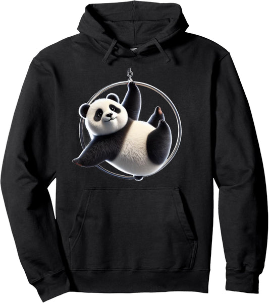 Aerial Lyra Hoop Panda Cute Fun Pullover Hoodie