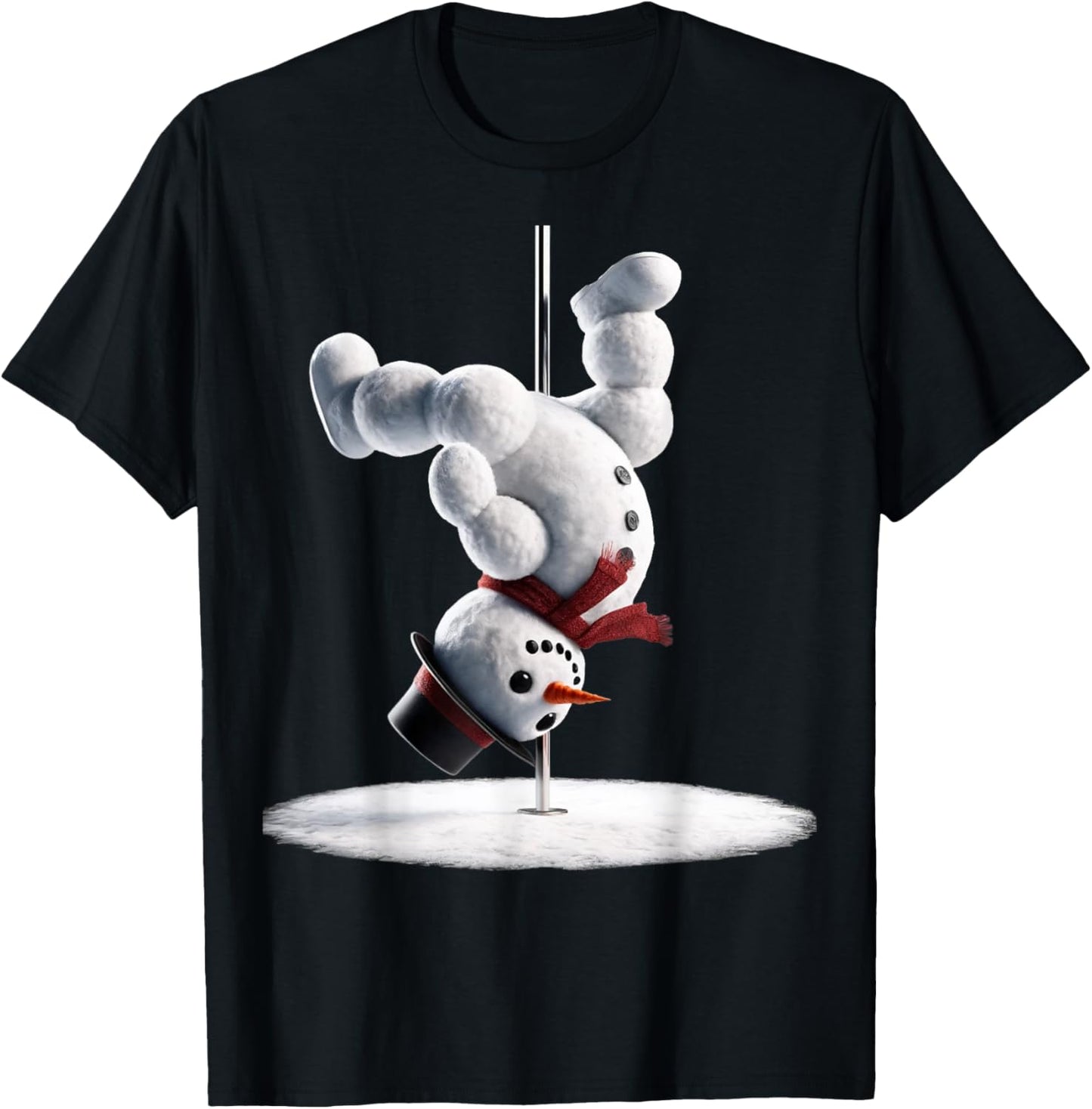 Aerial Christmas Snowman Performing on the dance pole T-Shirt