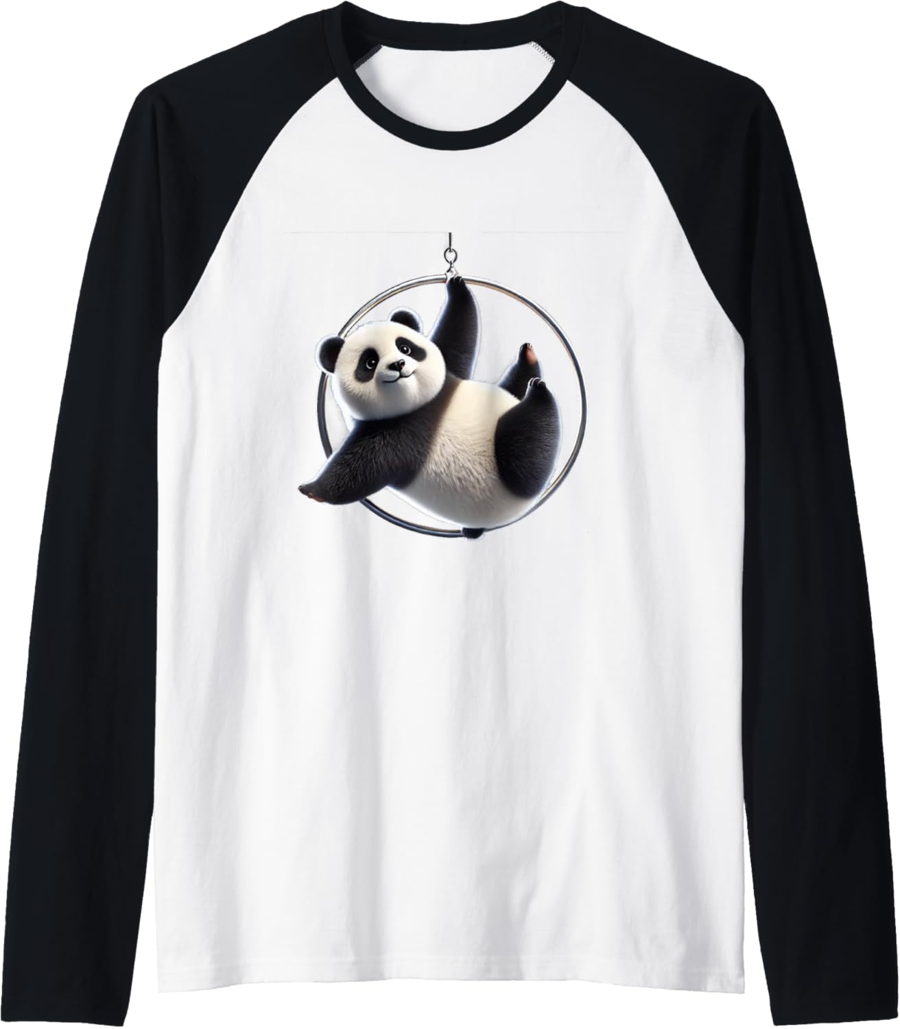 Aerial Lyra Hoop Panda Cute Fun Raglan Baseball Tee