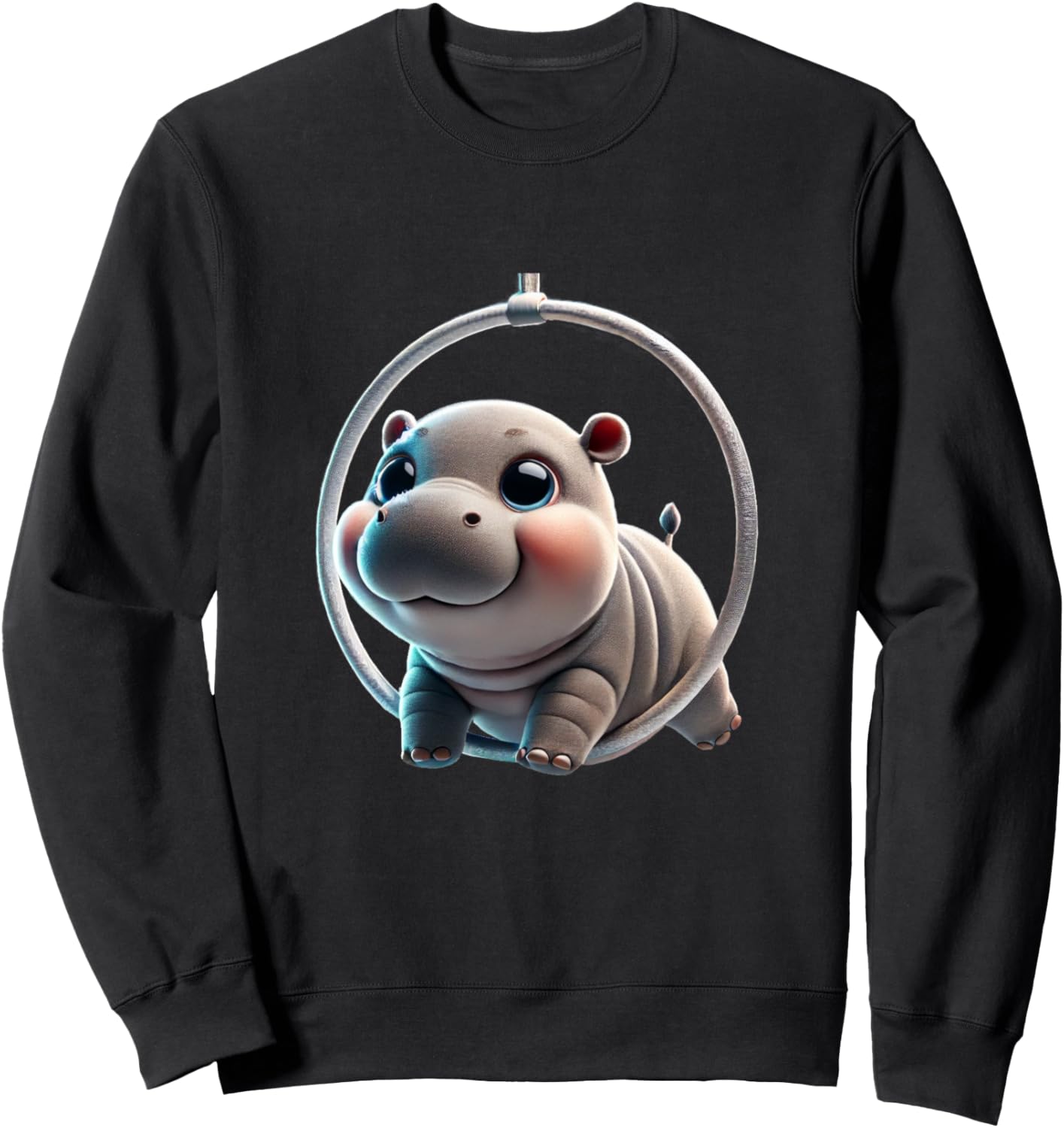 Aerial Lyra Hoop Performing Hippo Sweatshirt