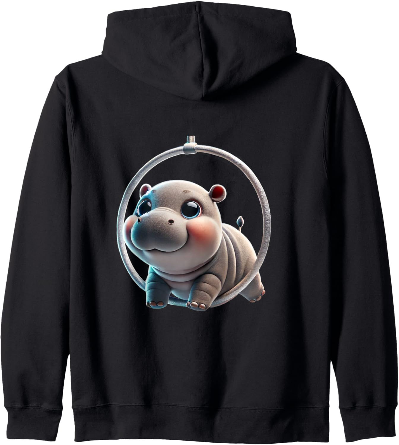 Aerial Lyra Hoop Performing Hippo Zip Hoodie