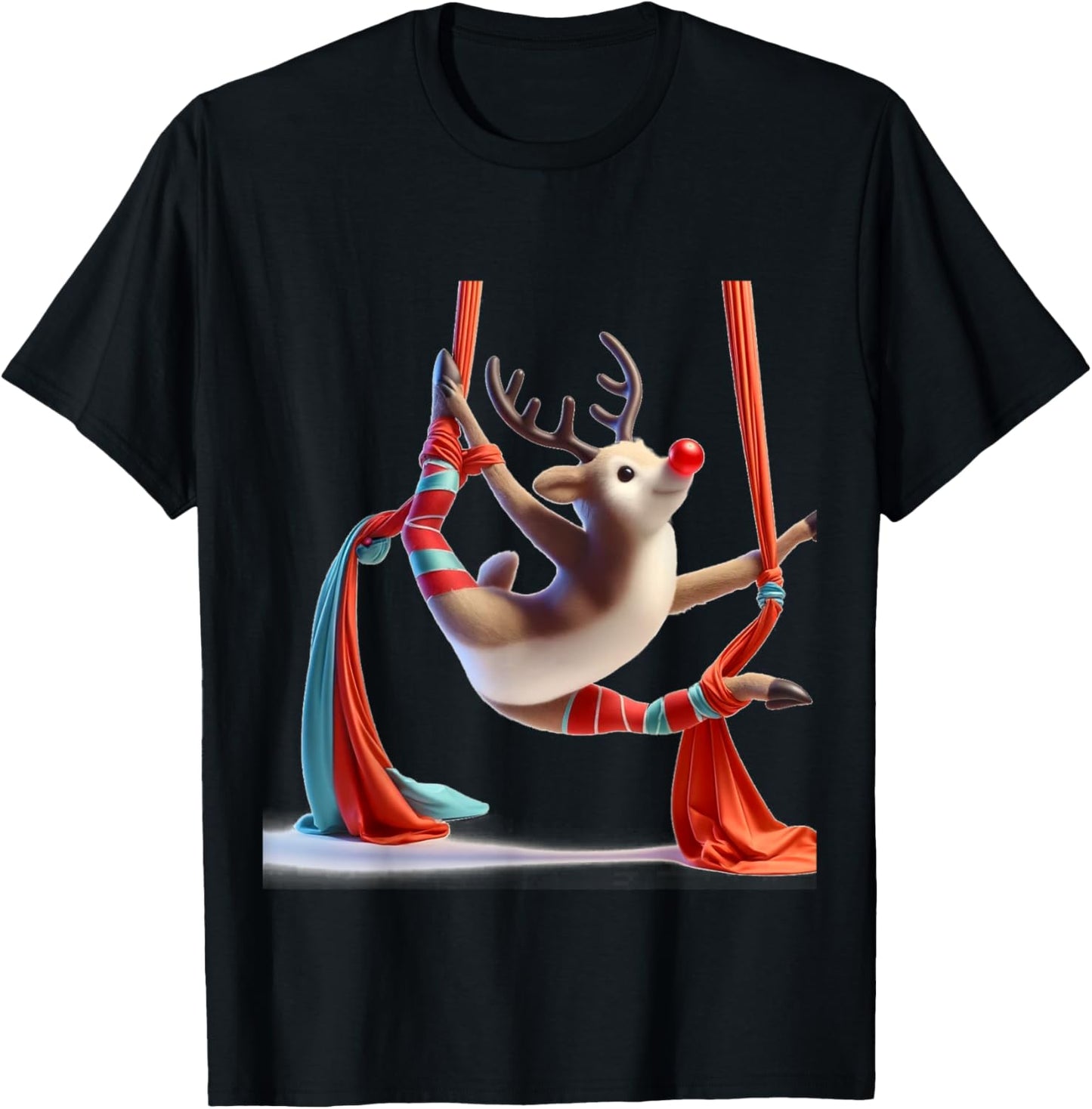 Aerial Christmas Reindeer Performing SIlks T-Shirt